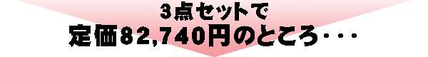 3点セットで定価83,790円のところ・・・