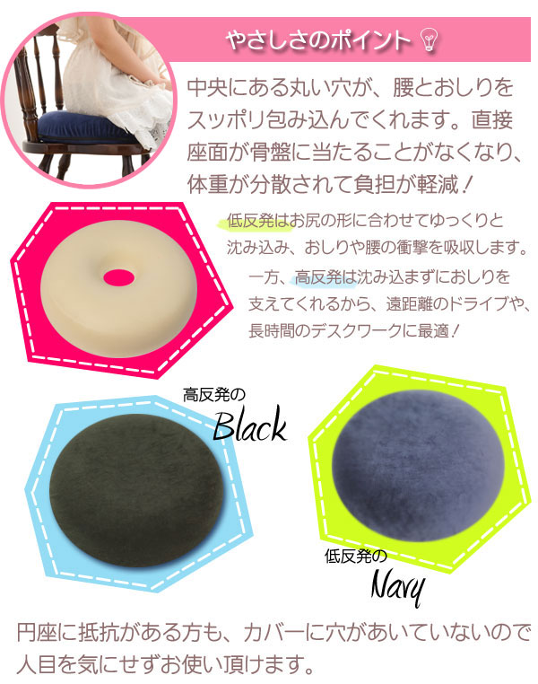 お尻にやさしい円座クッション