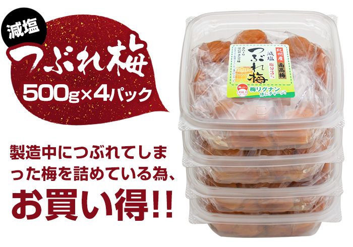 減塩 紀州産 南高梅 つぶれ梅 さらり 2kg