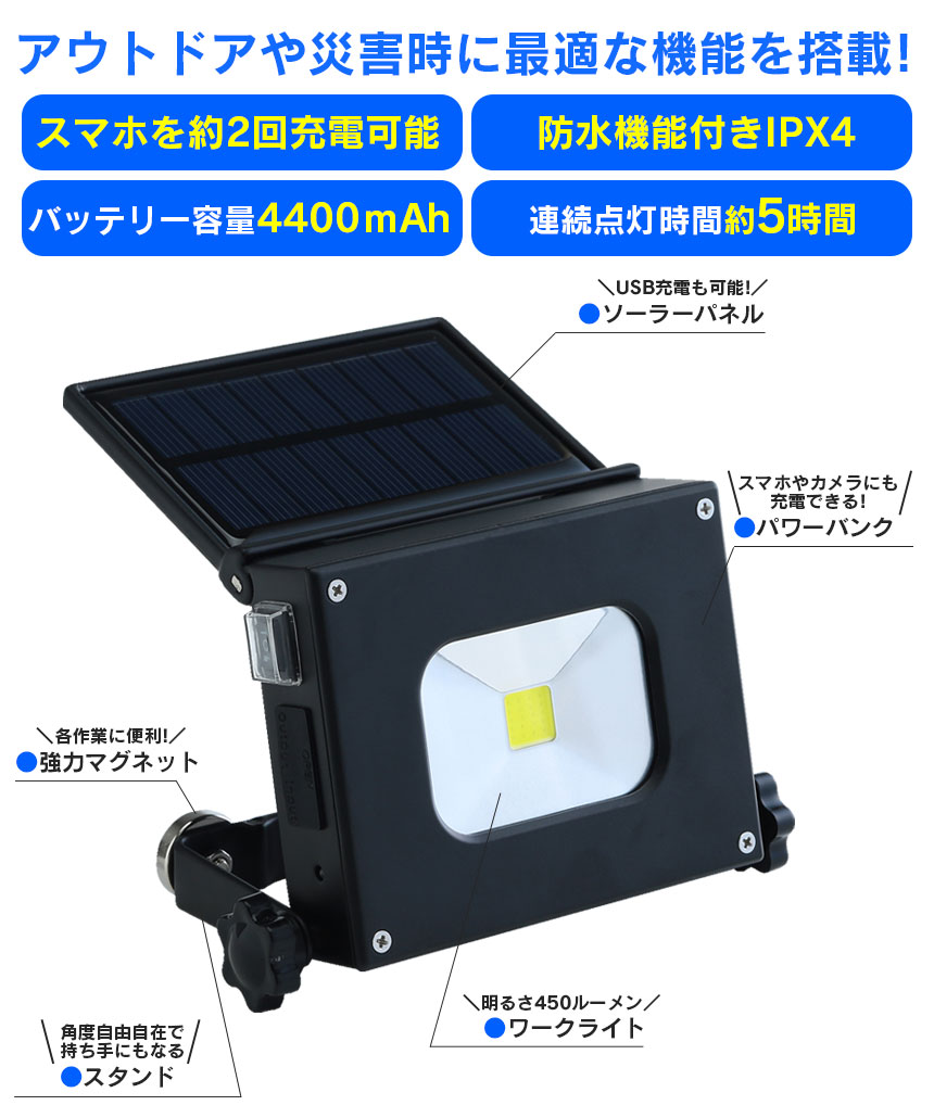 ソーラーパワーLEDライト