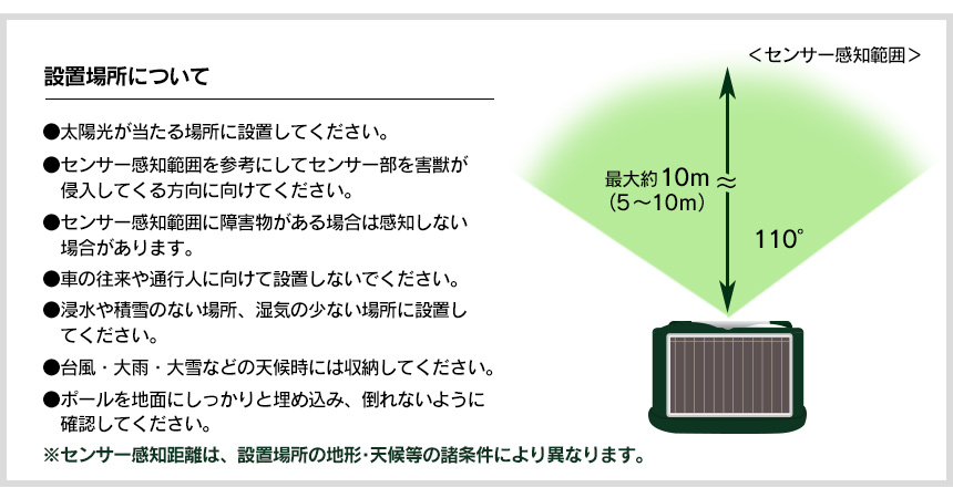 ソーラー害獣撃退器グリーン君【2個組】