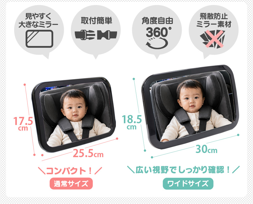 ベビーセーフティミラー「ママ、パパここだよ！」