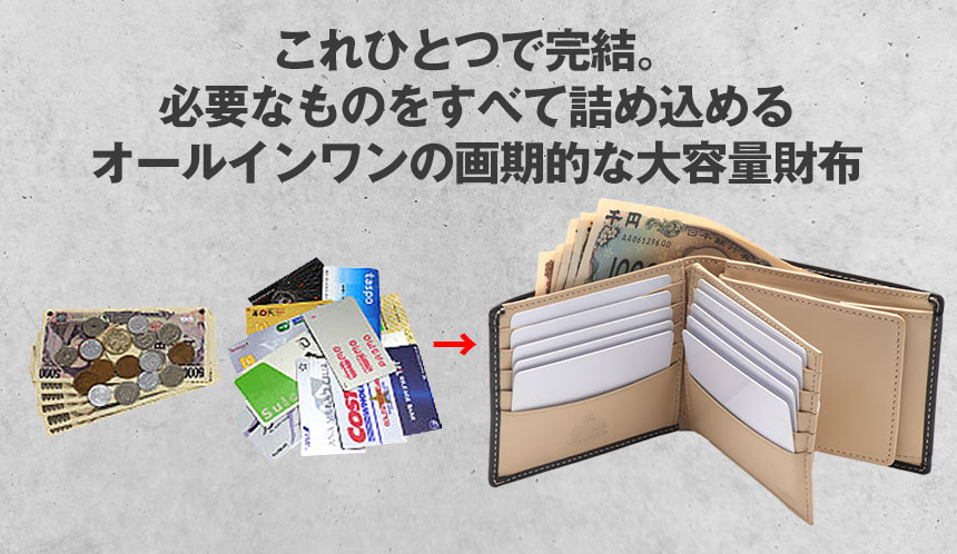 牛革二つ折り財布