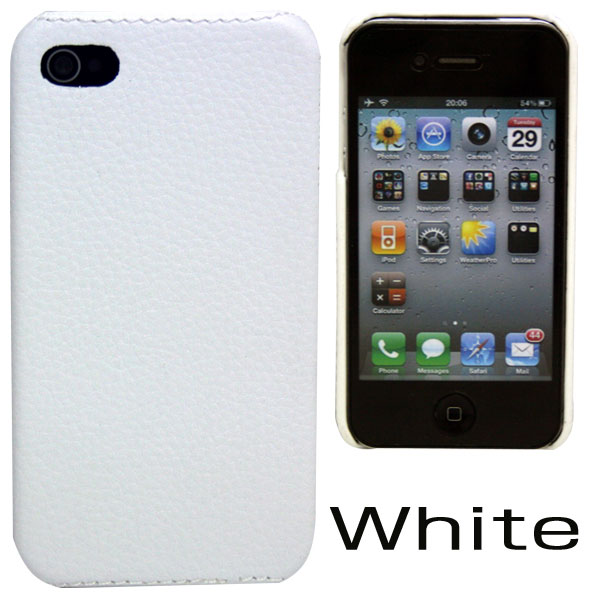 シンプルレザーケース iPhone4・4Sケース アイフォン　ホワイト