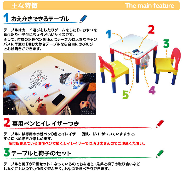 ブロックプレイおえかきテーブル&チェアー