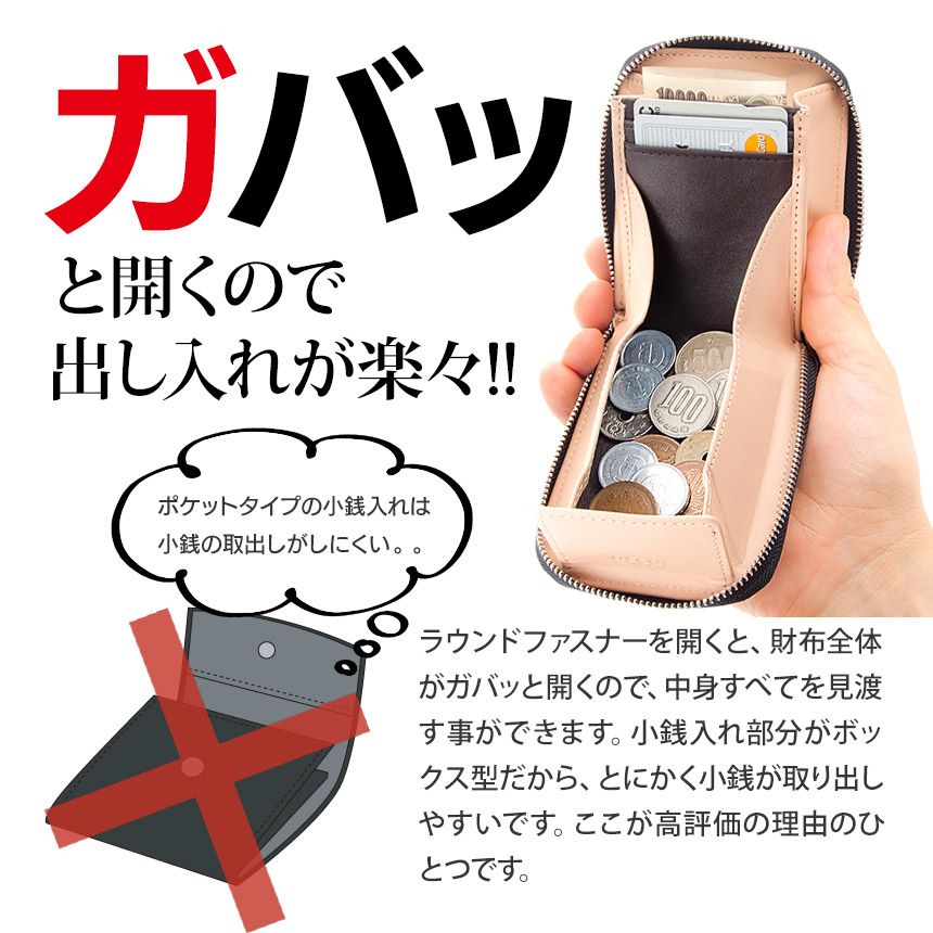 牛革カードケース付き小銭入れ