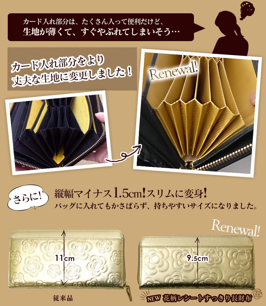花柄レシートすっきり長財布