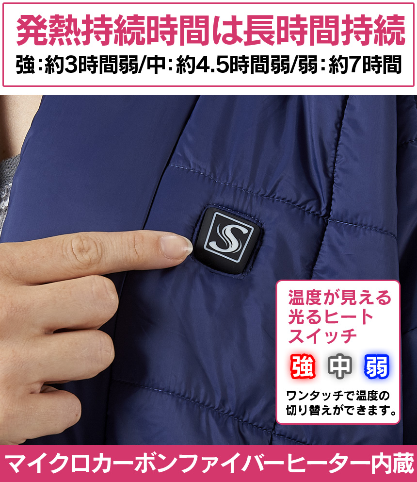 ヒーター内蔵 あったか はんてん「ぬくさに首ったけ」