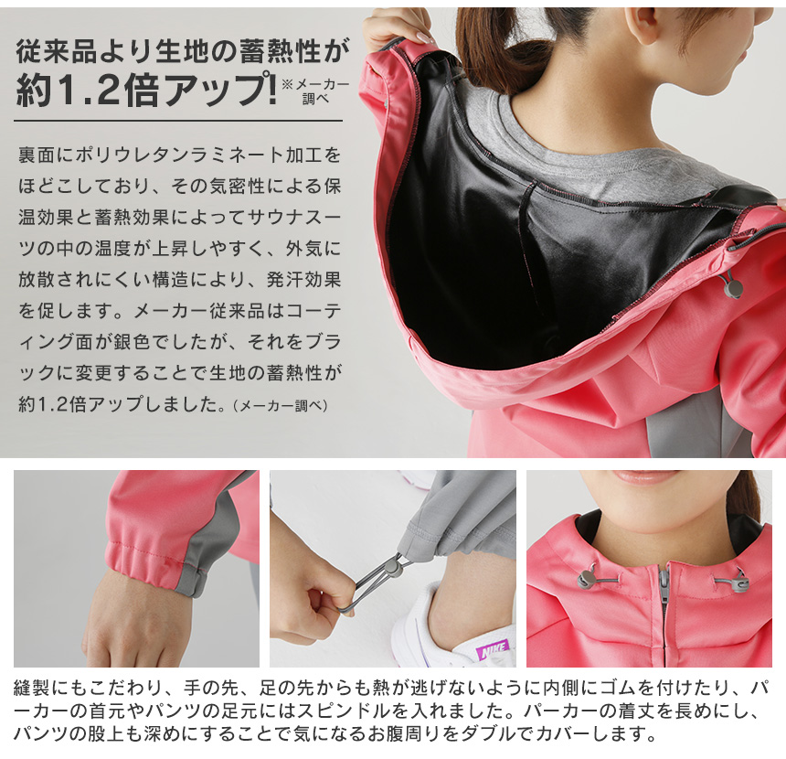 シェイプコアフィットサウナスーツ レディース