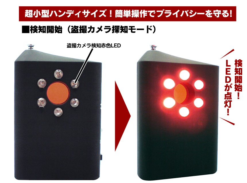 超小型サイズ「盗聴・盗撮カメラ発見器」RF-LENS-DETECT