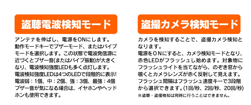超小型サイズ「盗聴・盗撮カメラ発見器」RF-LENS-DETECT