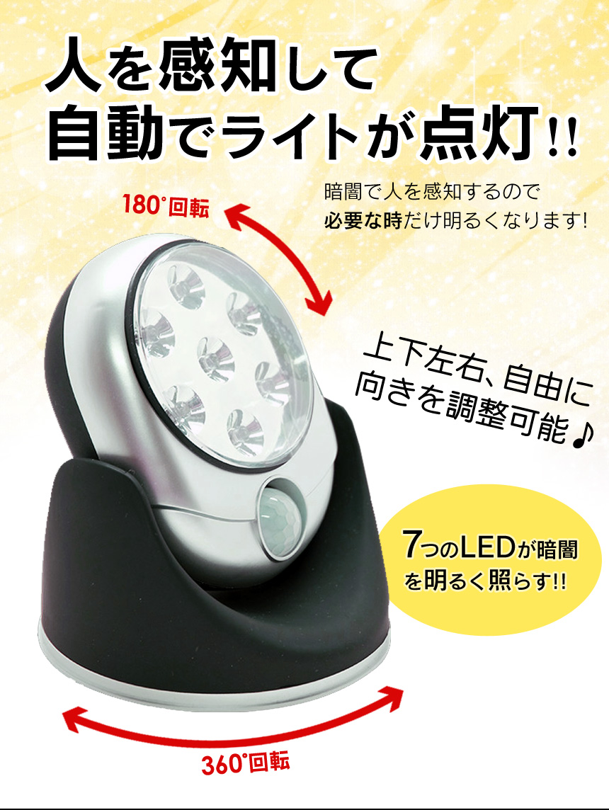 LEDセンサーライト パッとひかる君