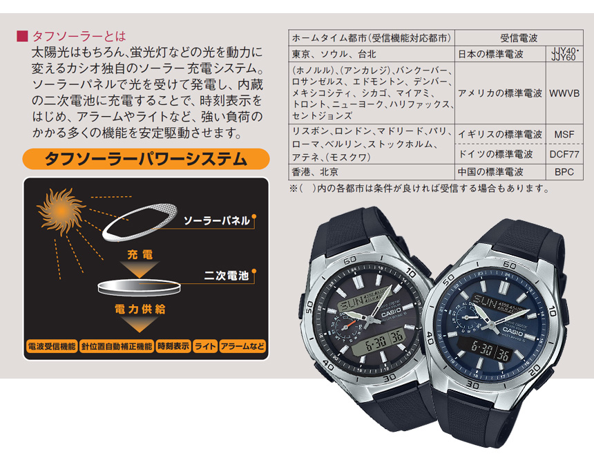 カシオ電波ソーラー腕時計ウェーブセプター WVA-M650【カタログ掲載】