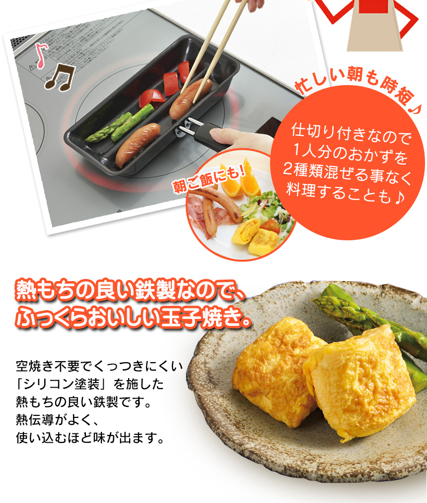 お弁当デビューに 包丁のいらない玉子焼き 専用ヘラ付き 卵1個で卵焼き2つが作れる