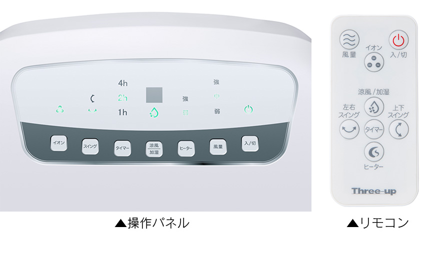 加湿機能付温冷風扇 ヒート&クール HC-T1802