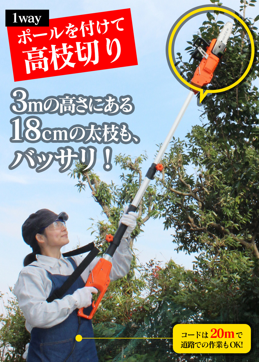 YARD FORCE 高枝2WAYチェーンソーPro