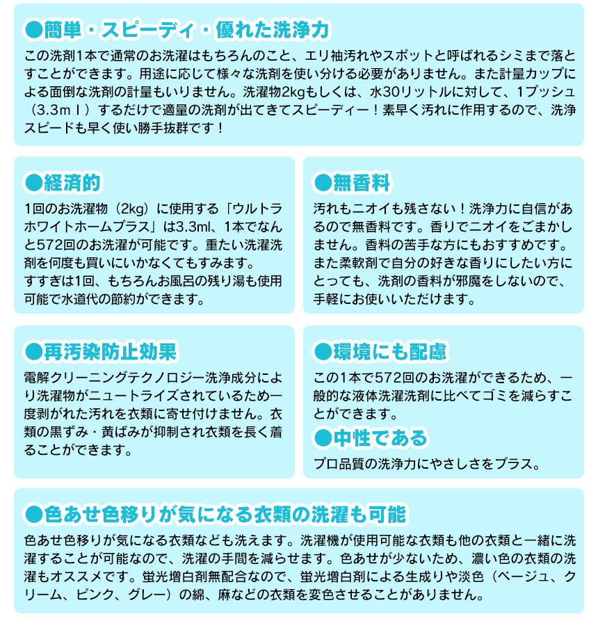優れた洗浄力で経済的