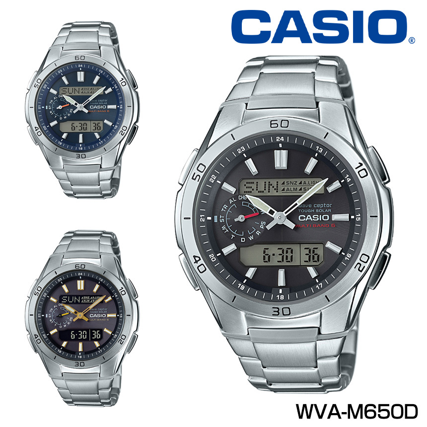 カシオ電波ソーラー腕時計ウェーブセプター WVA-M650D