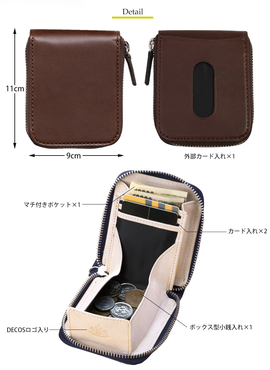 栃木レザーカードケース付き小銭入れ