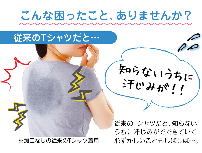 綿100%汗ジミ目立ちにくいTシャツ