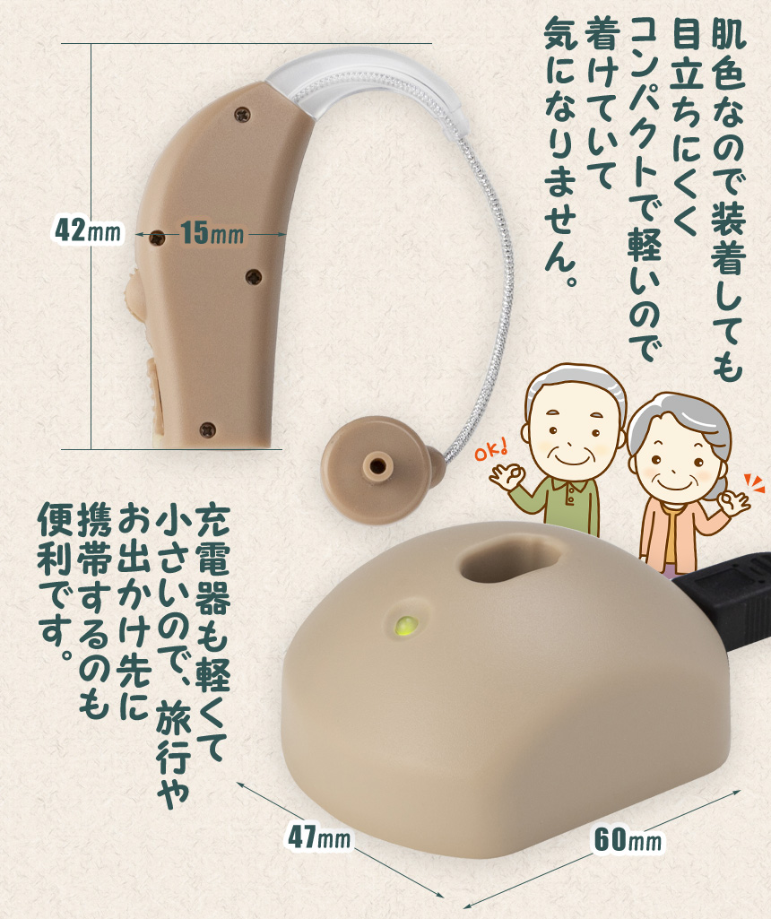 充電式耳かけ集音器「匠耳-たくみ-」