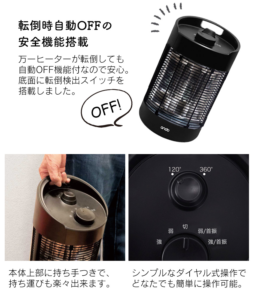 360度暖めるカーボンヒーター