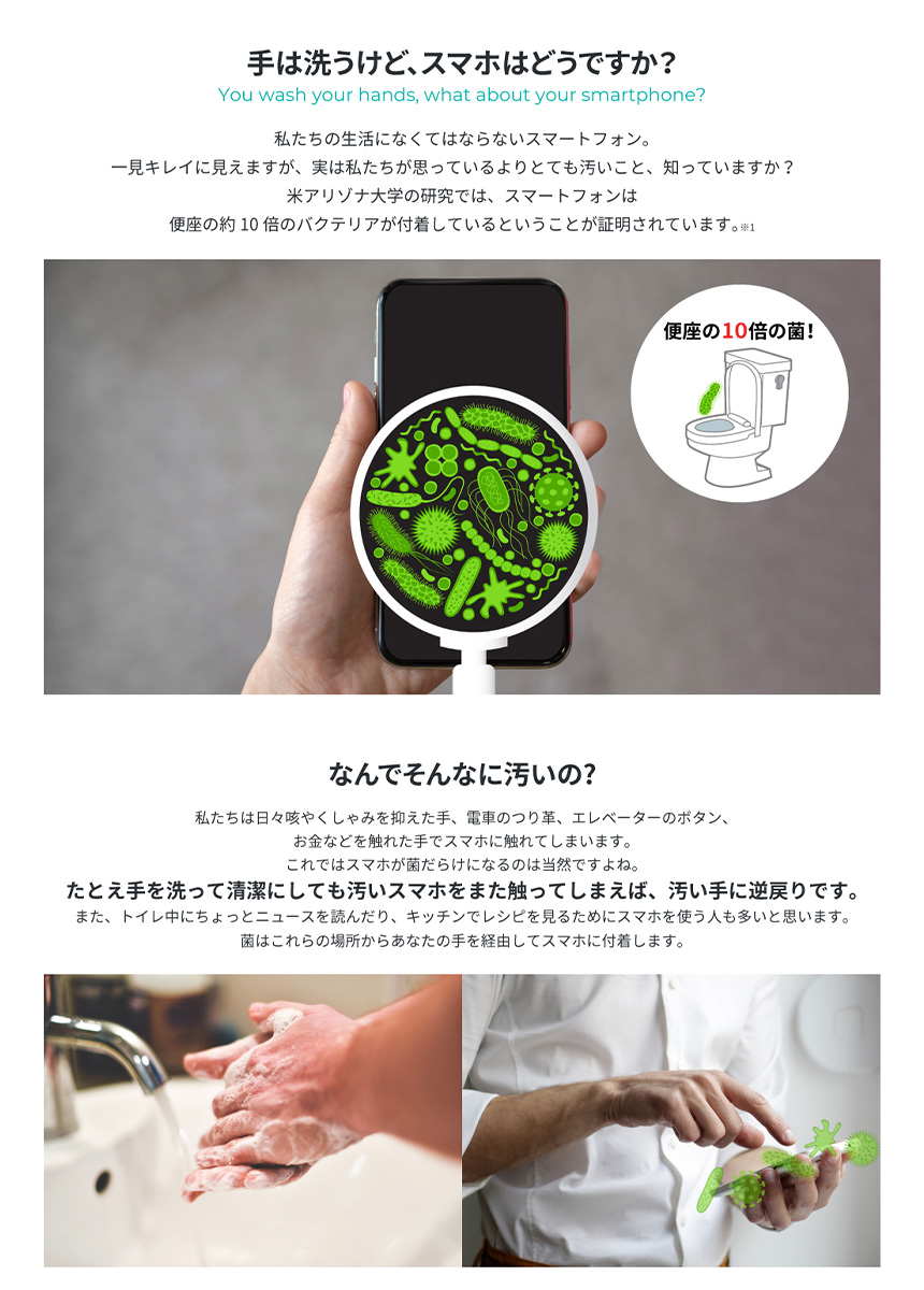 スマホが洗えるクロック Phosh