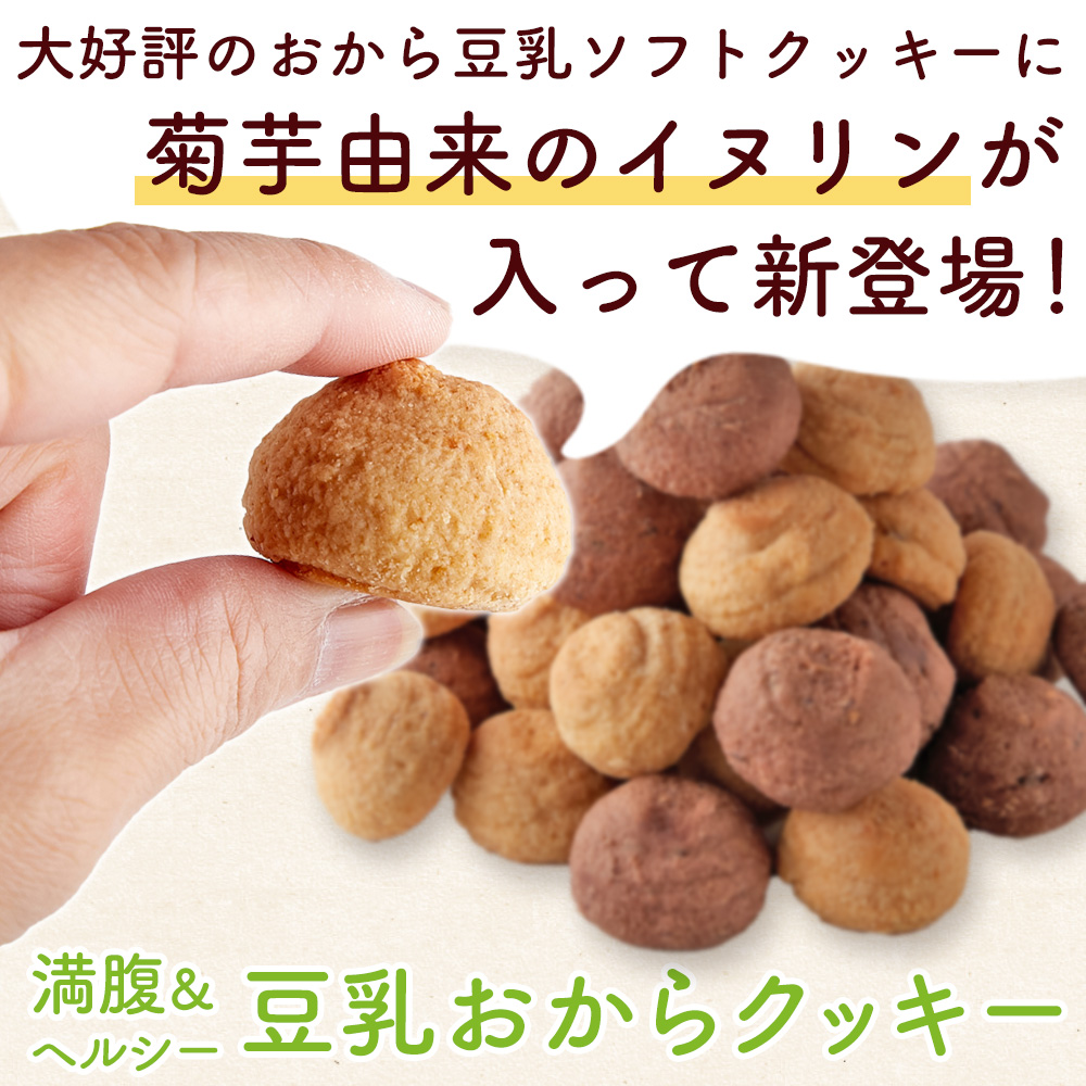 イヌリン入りソフト豆乳おからクッキー 500g(チョコ・オレンジ)