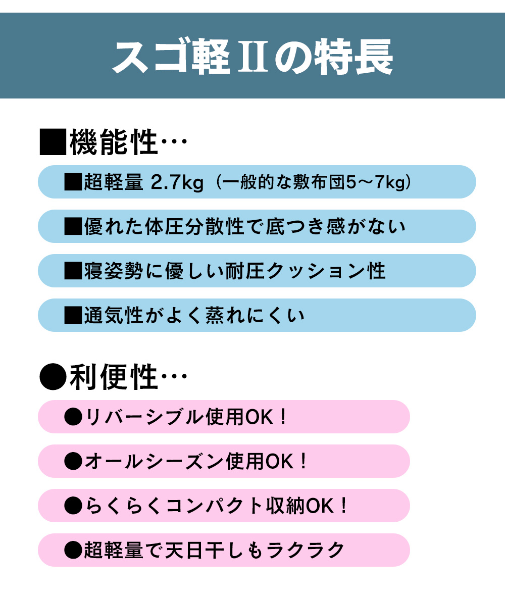 【直送】テイジン 軽量コンパクト敷布団 スゴ軽2【シングル】