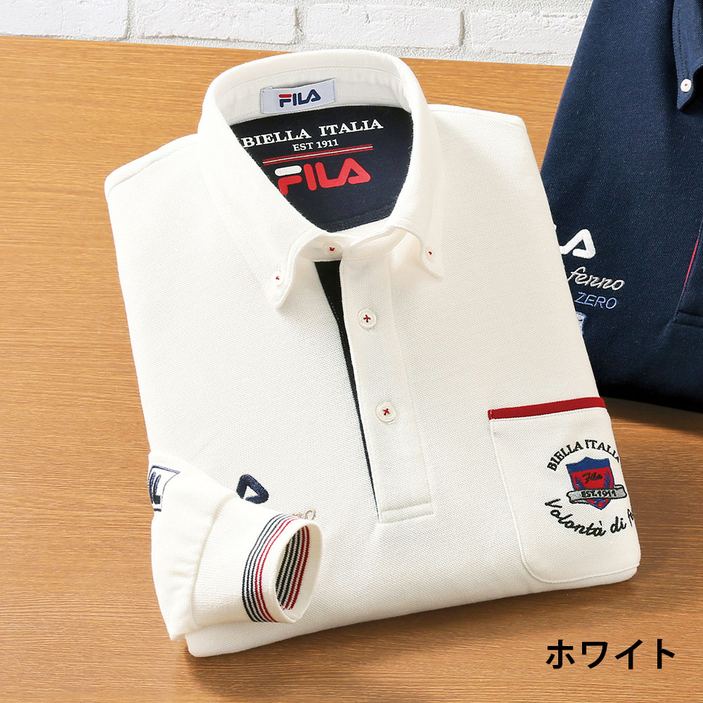 FILA 裏起毛ビッグ刺しゅうポロシャツ 3色組