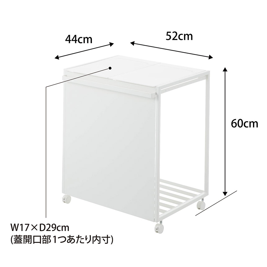蓋付き目隠し分別ダストワゴン タワー 45L 2分別