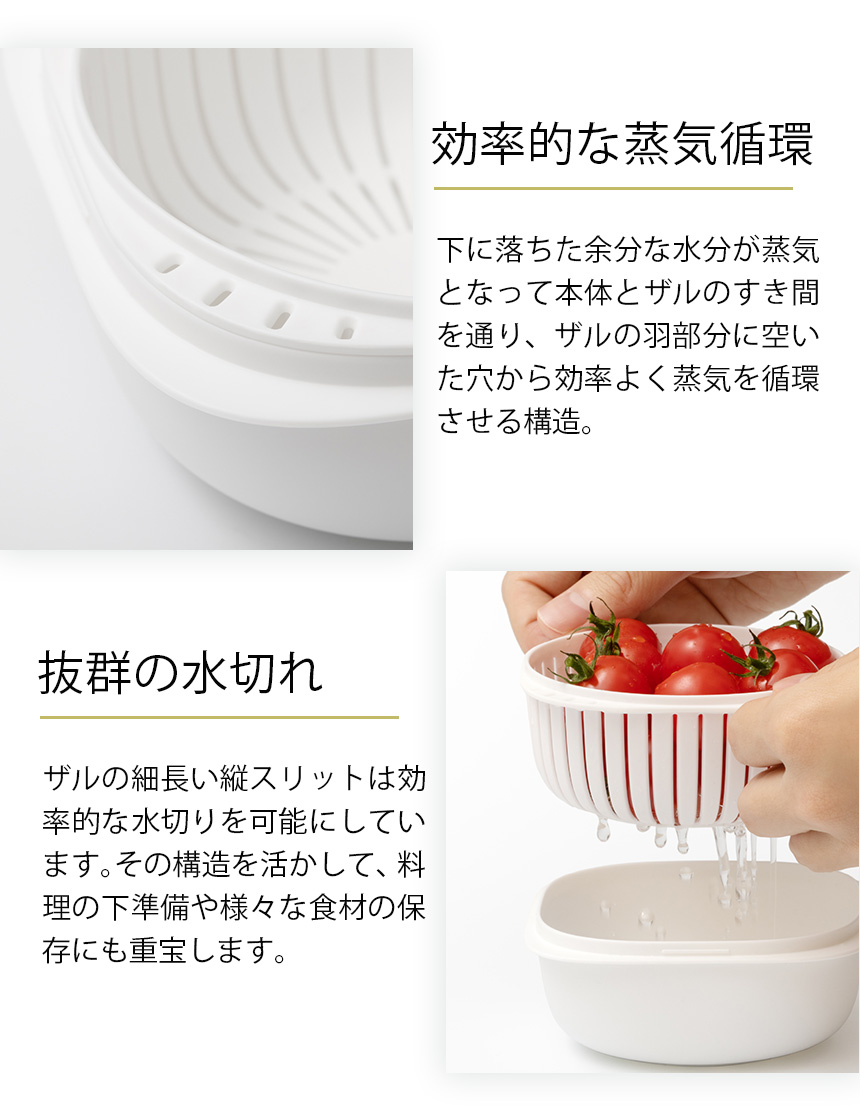 米とぎにも使えるザルとボウル＋プレート＋冷凍ごはん容器3個