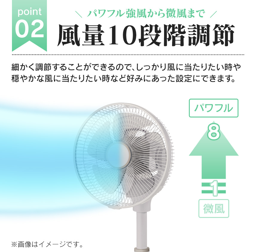 音声操作DCリビングファン【LF-T2523WH】