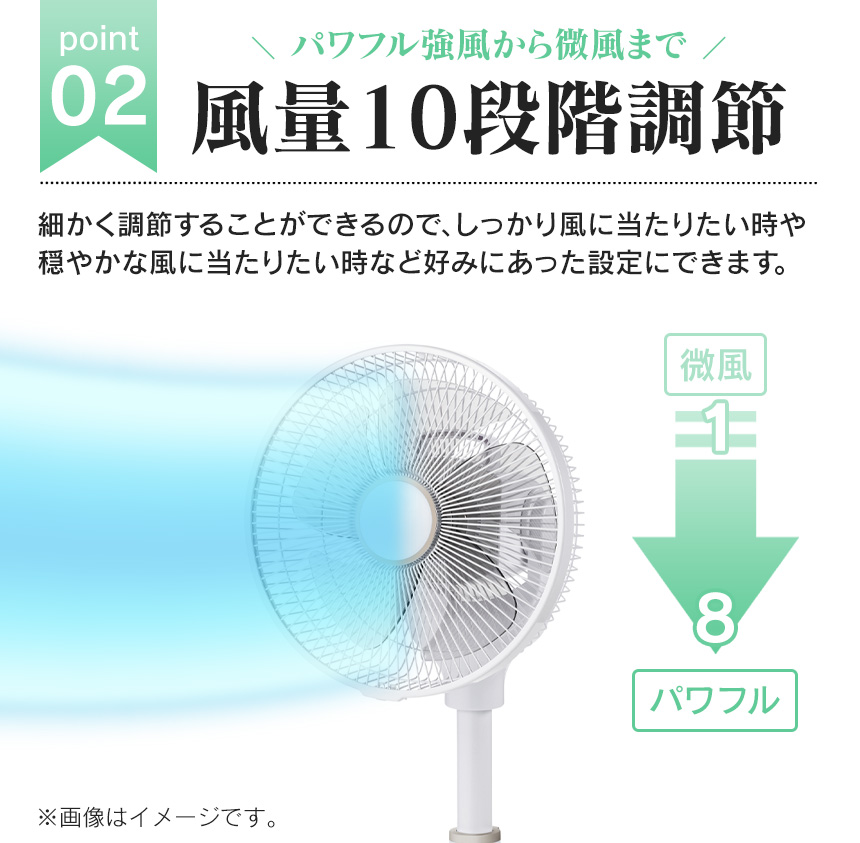 音声操作DCリビングファン【LF-T2523WH】
