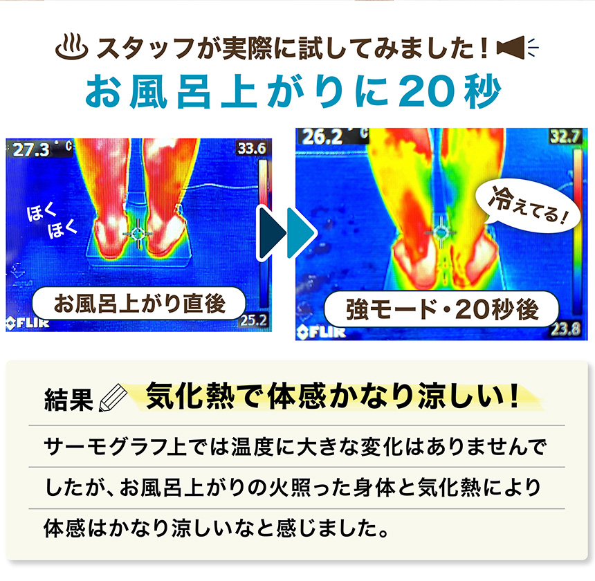 お風呂あがり全身爽快乗れる扇風機「のれせん2」