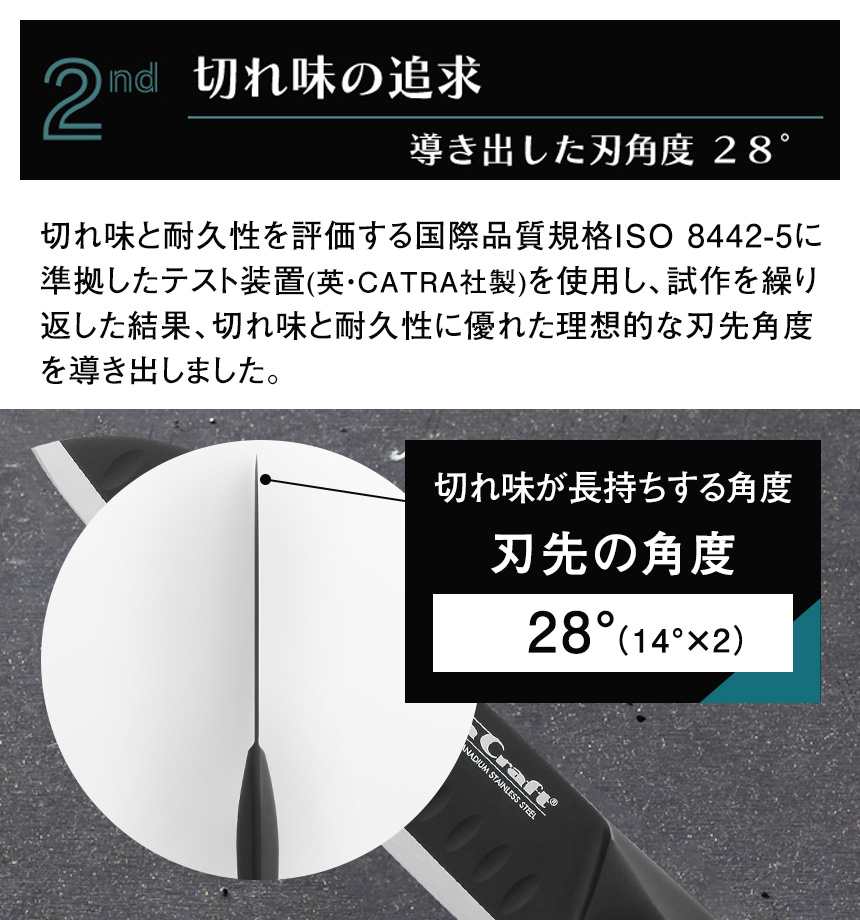 ビタクラフト ソリッドナイフ 三徳ナイフ