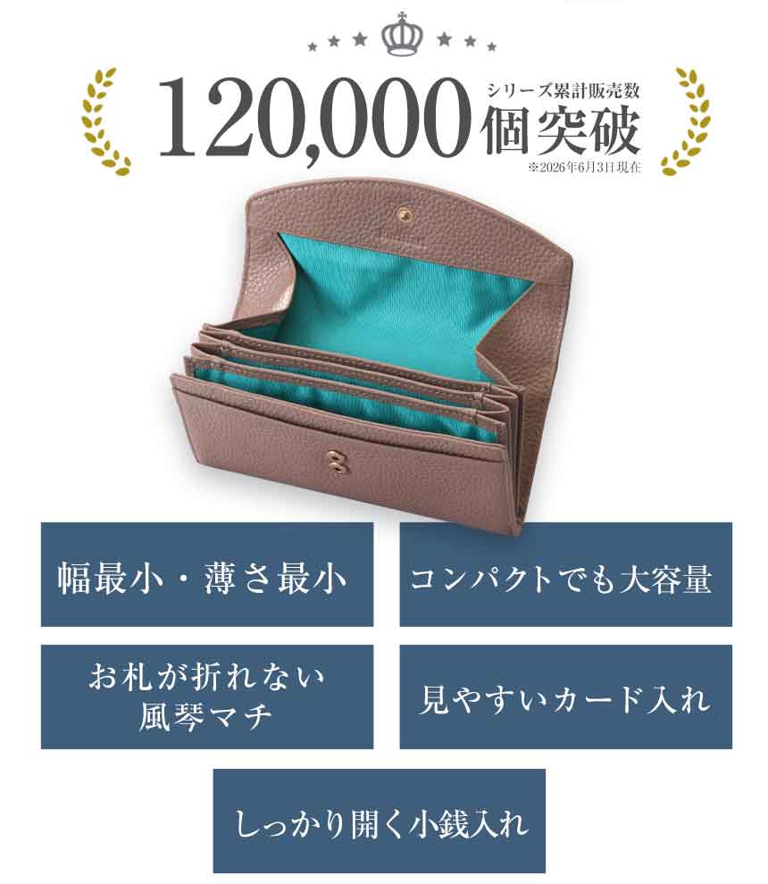 RuriHari 薄くて小さいギャルソン長財布☆幅最小、薄さ最小のショート