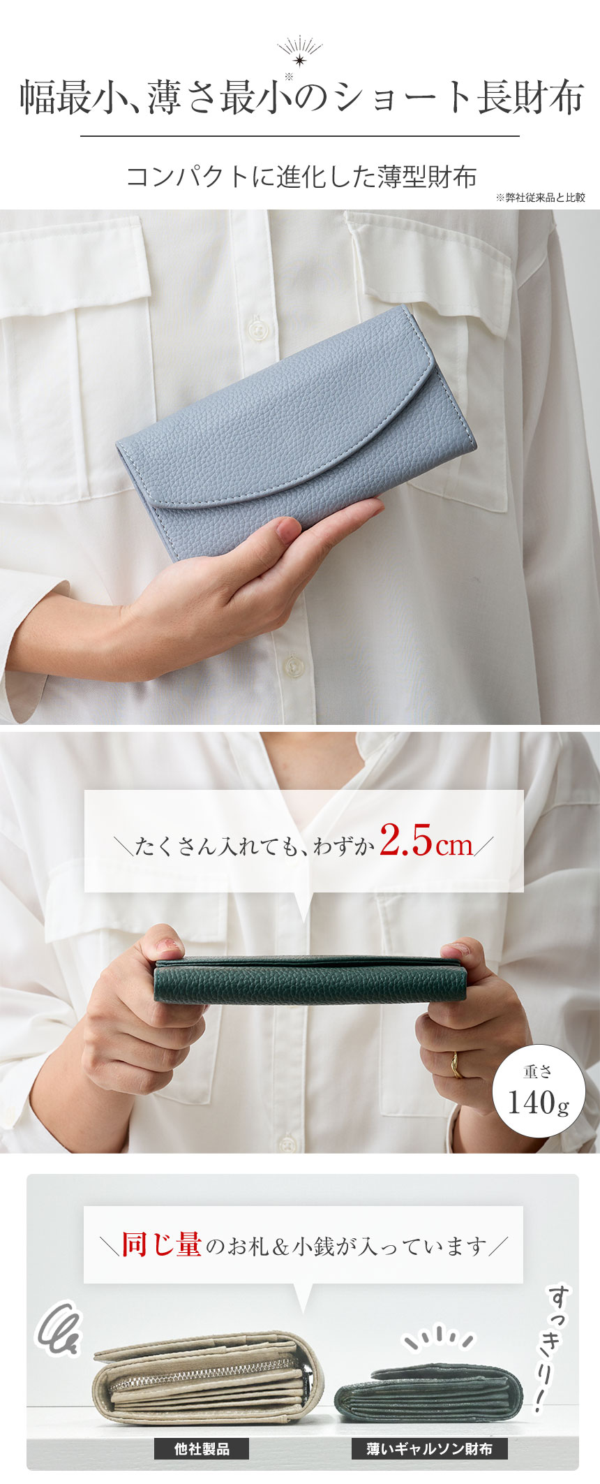 Rurihari 薄くて小さいギャルソン長財布