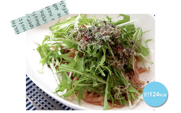 カリカリじゃこと水菜のバジル風味のレシピ