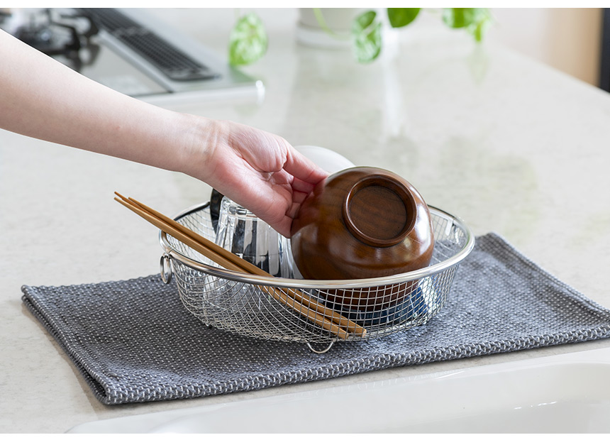 すっきり暮らす水切りかごLW-930002【まるい浅型】