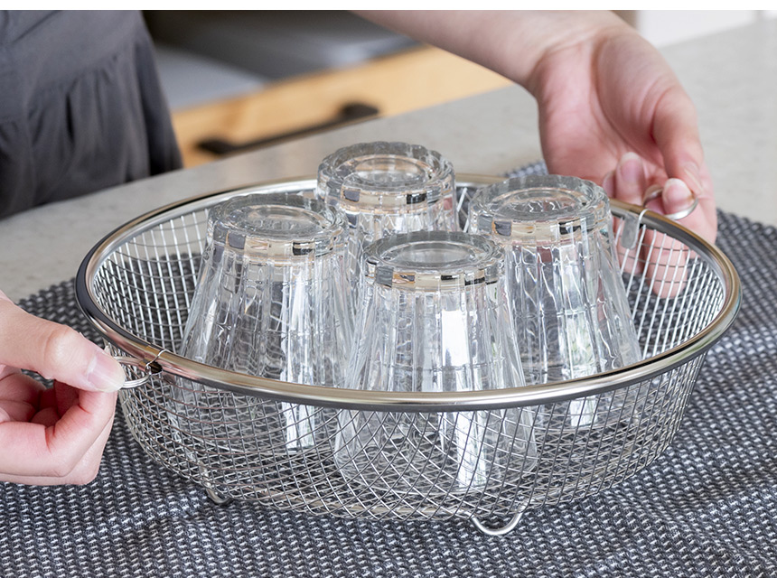 すっきり暮らす水切りかごLW-930002【まるい浅型】