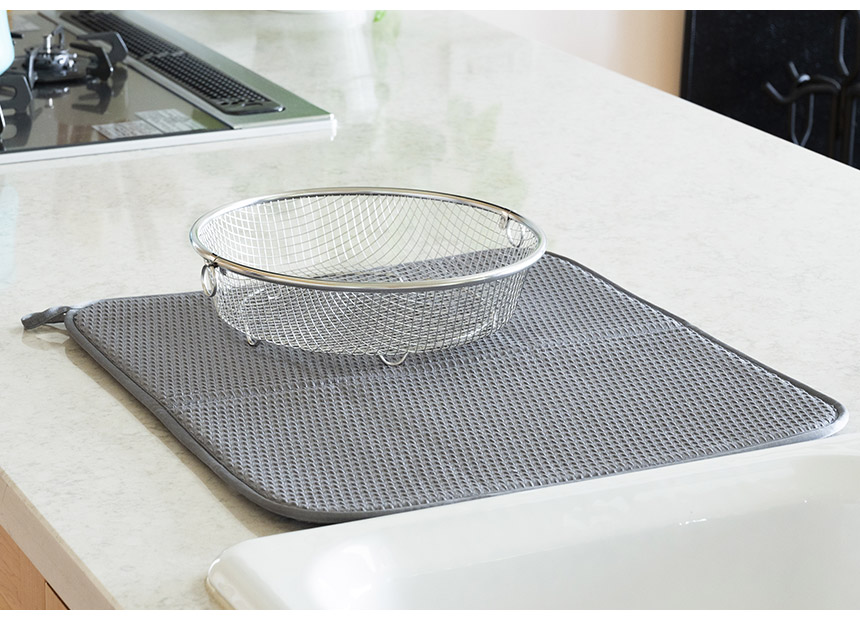 すっきり暮らす水切りかごMM-700180【まるい浅型＋マットセット】