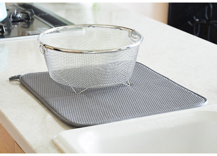 すっきり暮らす水切りかごKN-270030S【まるい深型＋マットセット】