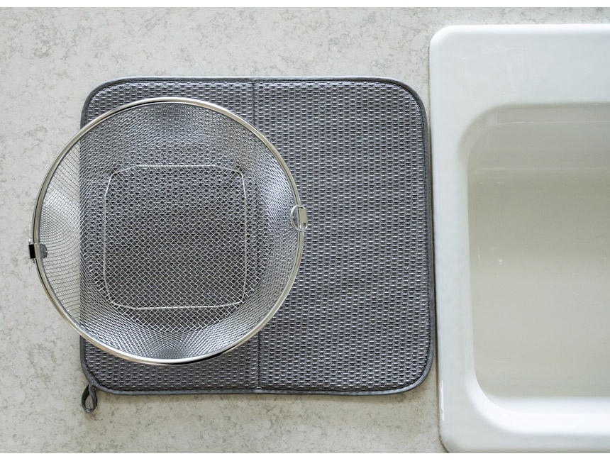 すっきり暮らす水切りかごKN-270030S【まるい深型＋マットセット】