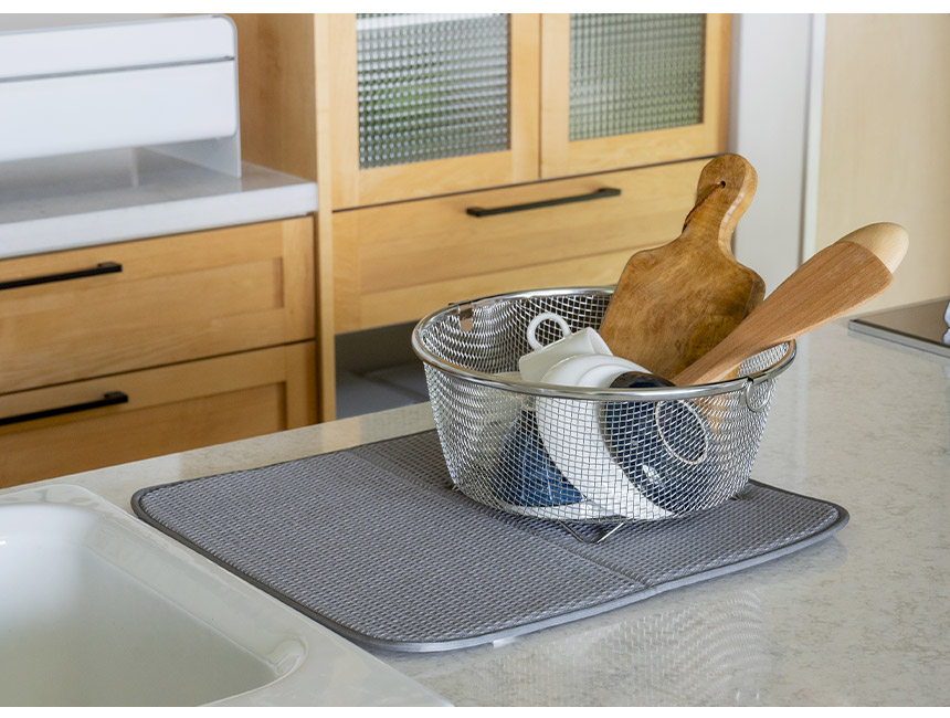 すっきり暮らす水切りかごKN-270030S【まるい深型＋マットセット】