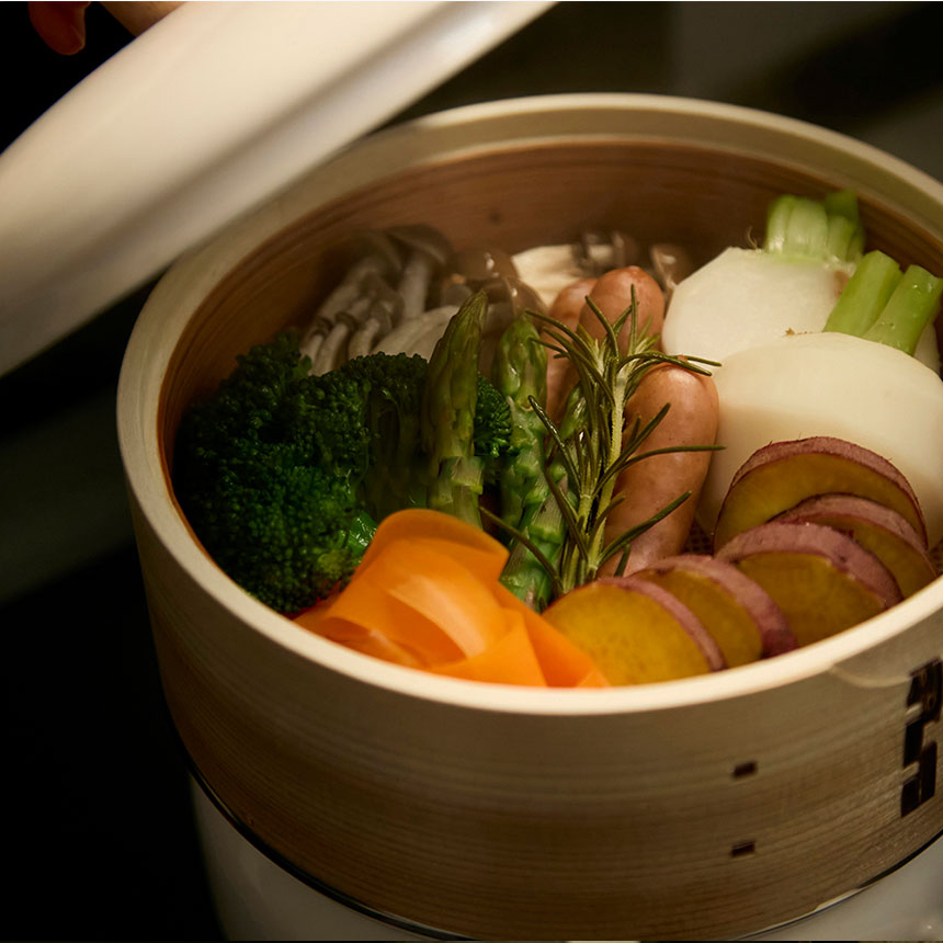 せいろ付きホーロー鍋18cm