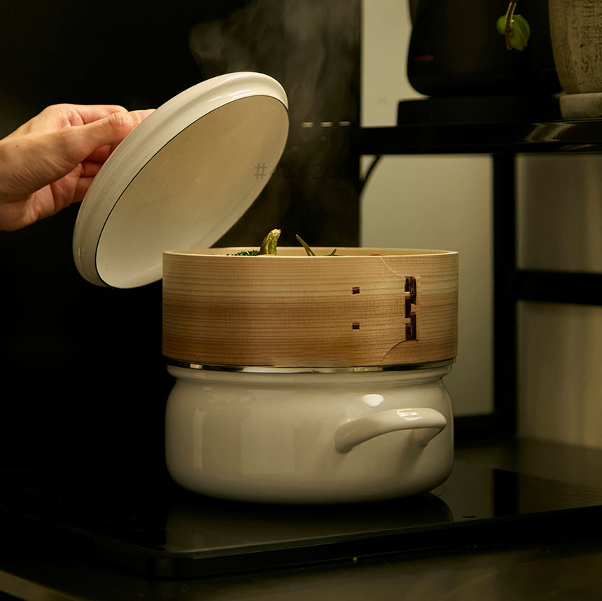 せいろ付きホーロー鍋18cm