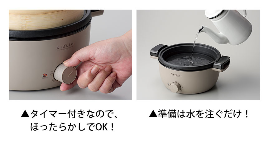 電気せいろ蒸し器 むしざんまい AMZ-450GY