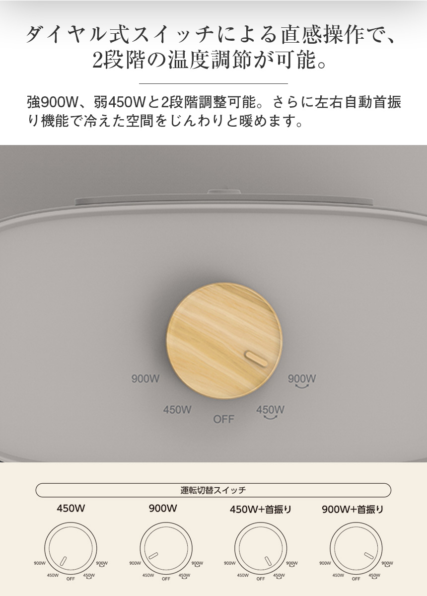 首振り機能付スマートWカーボンストーブ【CB-T2514】