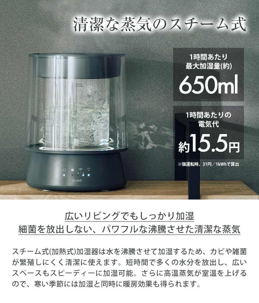 ガラススチーム加湿器
